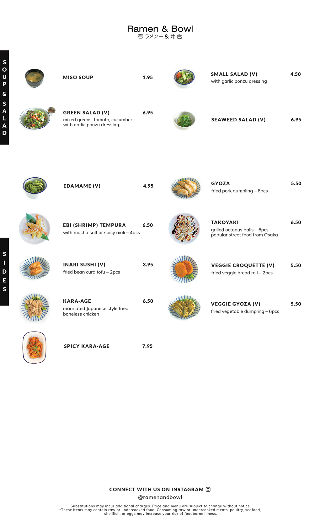 Ramen & Bowl digital menu